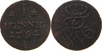BRANDENBURG PREUSSEN PFENNIG 1794 A Friedrich Wilhelm II. 1786-1797 S 117.14 元  ＋  58.49 元 运费