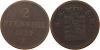 SACHSEN ALBERTINISCHE LINIE 2 PFENNIG 1859 Johann (1854-1873) S 41.87 元  ＋  58.54 元 运费