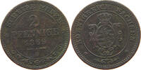 SACHSEN ALBERTINISCHE LINIE 2 PFENNIG 1869 B Johann (1854-1873) S+ 41.87 元  ＋  58.54 元 运费