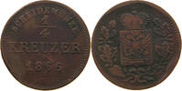 SCHWARZBURG RUDOLSTADT 1/4 KREUZER Friedrich Günther 1807-1867. -