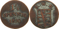 SACHSEN WEIMAR EISENACH 1 1/2 PFENNIG Carl August 1775-1828 -