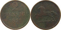 BRAUNSCHWEIG WOLFENBÜTTEL 2 PFENNIG Wilhelm 1831-1884. -