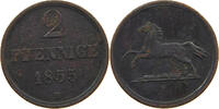 BRAUNSCHWEIG WOLFENBÜTTEL 2 PFENNIG Wilhelm 1831-1884. -