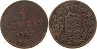 WÜRTTEMBERG 1/2 KREUZER 1842 Wilhelm I. (1816-1864) S 58.57 元  ＋  58.49 元 运费