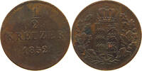 WÜRTTEMBERG 1/2 KREUZER 1852 Wilhelm I. (1816-1864) S 58.57 元  ＋  58.49 元 运费