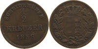 WÜRTTEMBERG 1/2 KREUZER 1858 Wilhelm I. (1816-1864) S 58.57 元  ＋  58.49 元 运费