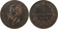 ITALY 2 CENTESIMI 1867 M Vittorio Emanuele II. 1861 - 1878 SS 58.39 元  ＋  58.31 元 运费