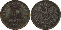Ersatzmünzen des 1. Weltkrieges 5 PFENNIG 1917 D SS 50.05 元  ＋  58.31 元 运费