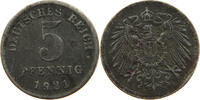 Ersatzmünzen des 1. Weltkrieges 5 PFENNIG 1921 D SS 50.05 元  ＋  58.31 元 运费