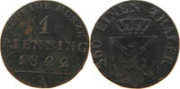 BRANDENBURG PREUSSEN 1 PFENNIG 1822 A Friedrich Wilhelm III. (1797-1840) S 75.07 元  ＋  58.31 元 运费