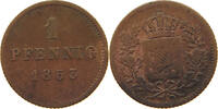 BAYERN 1 PFENNIG Maximilian II. Joseph (1848-1864) -