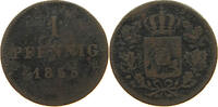 BAYERN 1 PFENNIG Maximilian II. Joseph (1848-1864) -