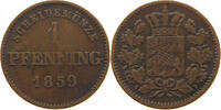 BAYERN 1 PFENNIG Maximilian II. Joseph (1848-1864) -