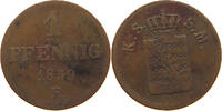 SACHSEN ALBERTINISCHE LINIE 1 PFENNIG Johann (1854-1873) -