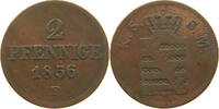 SACHSEN ALBERTINISCHE LINIE 2 PFENNIG Johann (1854-1873) -