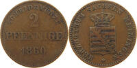 SACHSEN MEININGEN 2 PFENNIG Bernhard Erich Freund (1803-1866) -