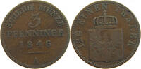BRANDENBURG PREUSSEN 3 PFENNIG Friedrich Wilhelm IV. (1840-1861) -