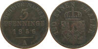 BRANDENBURG PREUSSEN 3 PFENNIG Friedrich Wilhelm IV. (1840-1861) -
