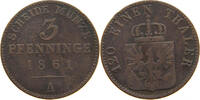 BRANDENBURG PREUSSEN 3 PFENNIG Friedrich Wilhelm IV. (1840-1861) -