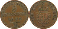 BRANDENBURG PREUSSEN 3 PFENNIG Wilhelm I. (1861-1888) -