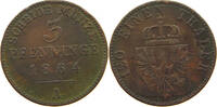 BRANDENBURG PREUSSEN 3 PFENNIG Wilhelm I. (1861-1888) -