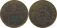 BRANDENBURG PREUSSEN 3 PFENNIG Wilhelm I. (1861-1888) -