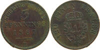 BRANDENBURG PREUSSEN 3 PFENNIG Wilhelm I. (1861-1888) -