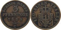 BRANDENBURG PREUSSEN 3 PFENNIG Wilhelm I. (1861-1888) -