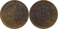 BRANDENBURG PREUSSEN 3 PFENNIG Wilhelm I. (1861-1888) -