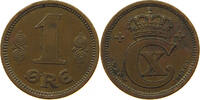 DENMARK 1 ÖRE CHRISTIAN X. (1912-1947) -
