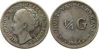 CURACAO 1/4 GULDEN WILHELMINA 1890-1948 -