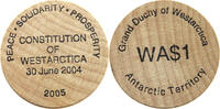 ANCTARCTIC TERRITORY 1 DOLLAR WOODEN -