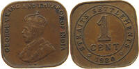 STRAITS SETTLEMENTS 1 CENT GEORGE V. (1910-1936) -