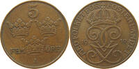 SWEDEN 5 ÖRE GUSTAV V. (1907-1950) TOOLED FROM 1909 -