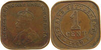 STRAITS SETTLEMENTS 1 CENT GEORGE V. (1910-1936) -