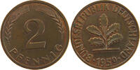 BRD 2 PFENNIG 1959 J VZ 58.57 元  ＋  58.49 元 运费