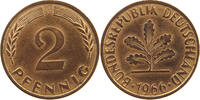 BRD 2 PFENNIG 1966 G VZ 58.57 元  ＋  58.49 元 运费
