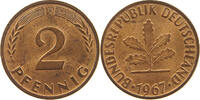 BRD 2 PFENNIG 1967 F VZ 58.57 元  ＋  58.49 元 运费
