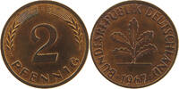 BRD 2 PFENNIG 1967 J VZ 58.57 元  ＋  58.49 元 运费