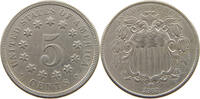 UNITED STATES OF AMERICA NICKEL SHIELD REVERSE 1868 NO RAYS -