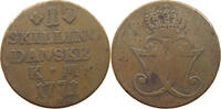 DENMARK SKILLING Christian VII. 1766-1808 -