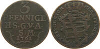 SACHSEN GOTHA ALTENBURG 3 PFENNIG Friedrich III. 1732-1772. -