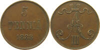 Finnland 5 penniä Zar Alexander III. 1881-1894. -