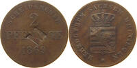 Sachsen Meiningen 2 pfennig Gegenstempel M Sehr selten -