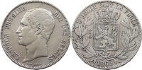 BELGIUM 5 FRANCS MINTING ERROR 5 FRANCS 1865 F. DATE DOUBLE 5 TOUCHING RIBBON -