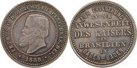 BRAZIL MEDAL BRAZIL SILVER MEDAL 1888 PEDRO II. BADEN BADEN PROOF FIELDS -
