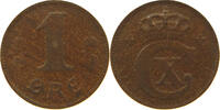 DENMARK ORE 1 ORE 1913 WEAK STRUCK UNDERWEIGHT 0.8G -
