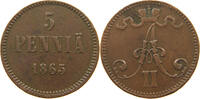 Finnland 5 Penniä Alexander II. 1855-1881. -