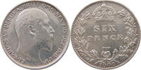 GREAT BRITAIN SIXPENCE 1902 Edward VII., 1901 - 1910 SS-VZ 502.03 元  ＋  58.49 元 运费