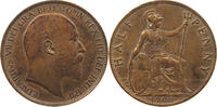 GREAT BRITAIN HALF PENNY 1902 Edward VII., 1901 - 1910 VZ- 343.06 元  ＋  58.49 元 运费